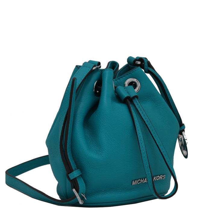 Michael Kors Jules Leather Drawstring Crossbody Bag- Tile Blue