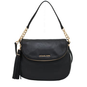 Michael Kors Bedford Tassle Medium Leather Shoulder Bag- Black