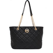 Michael Kors Fulton Quilted Leather Large East West Tote Bag- Black