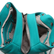 Michael Kors Jet Set Chain Leather Large Shoulder Tote Bag- Tile Blue