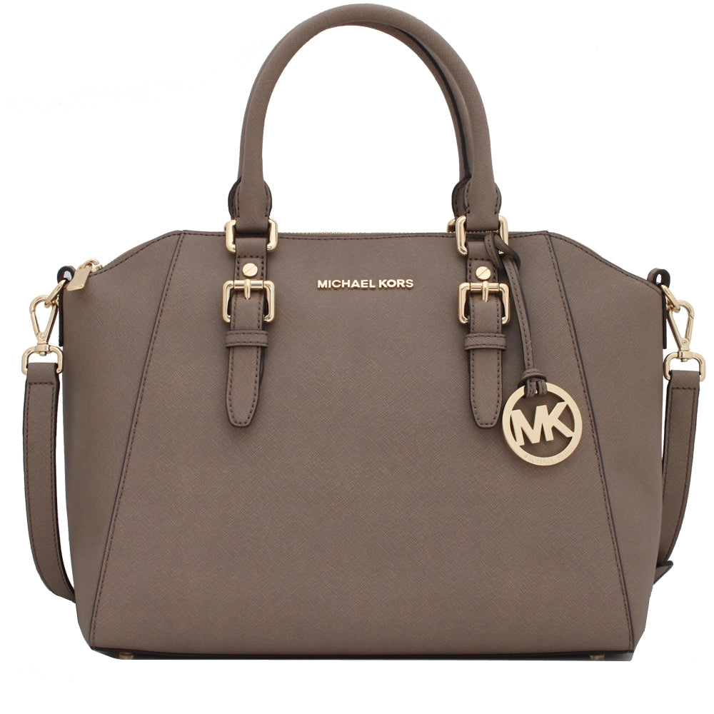 Michael Kors Bedford Large Top Zip Saffiano Leather Satchel Bag