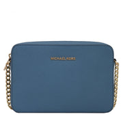 Michael Kors Jet Set Travel Large Saffiano Leather Crossbody Bag- Cornflower