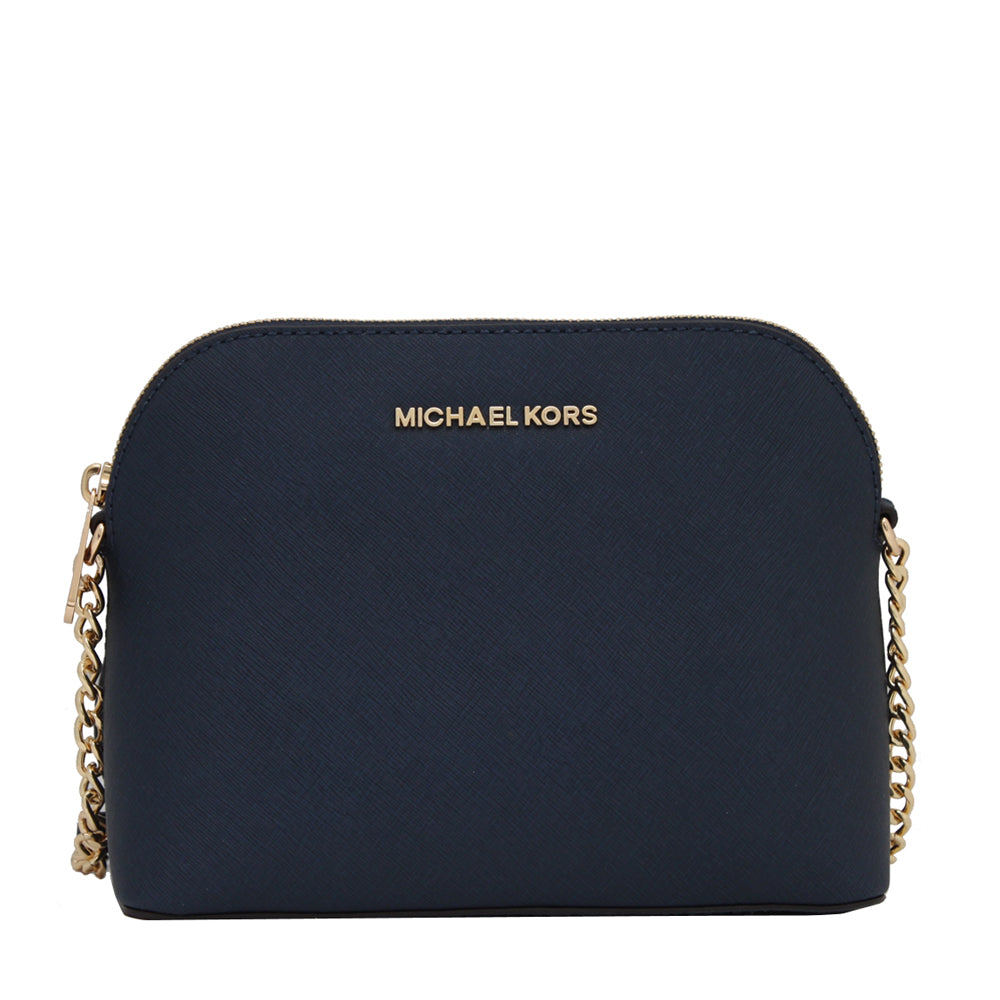 国内発送♪Michael Kors☆Cindy Large Dome Crossbody(ネイビー) Michael Kors Cindy Large Dome Saffiano Leather Crossbody Bag