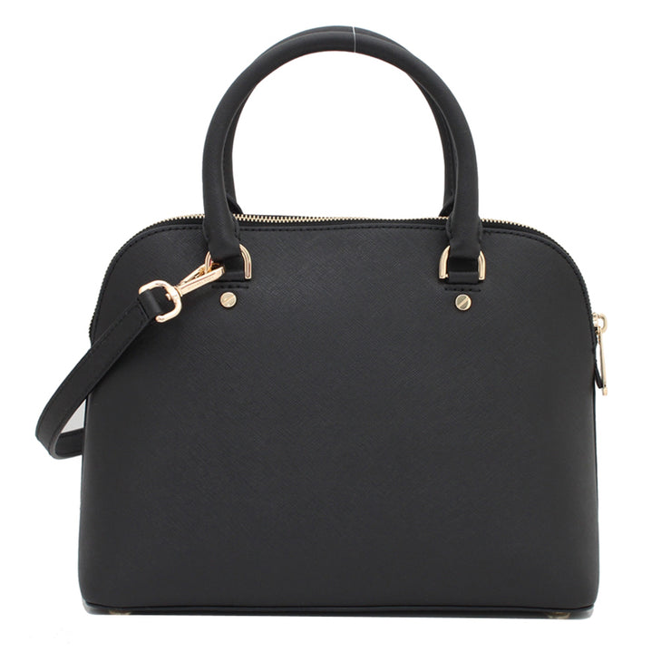 Michael Kors Cindy Medium Dome Saffiano Leather Satchel Bag- Dark Dune