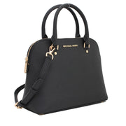 Michael Kors Cindy Medium Dome Saffiano Leather Satchel Bag- Dark Dune