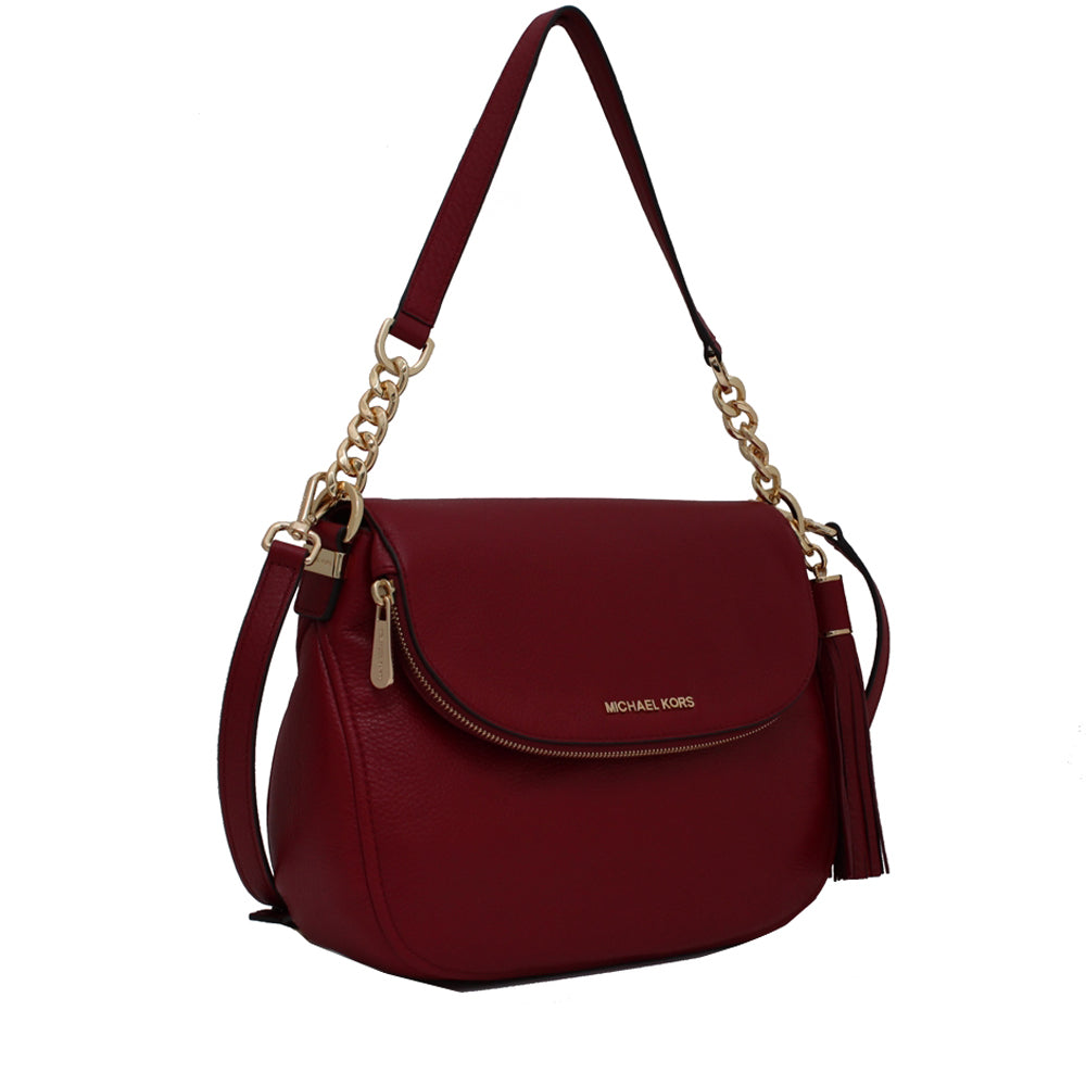 Michael Kors Bedford Tassle Medium Leather Convertible Shoulder Bag PinkOrchard