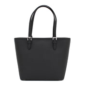 Michael Kors Jet Set Travel Medium Saffiano Leather Top Zip Pocket Tote Bag- Black