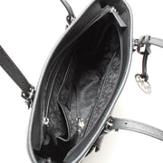 Michael Kors Jet Set Travel Medium Saffiano Leather Top Zip Pocket Tote Bag- Black