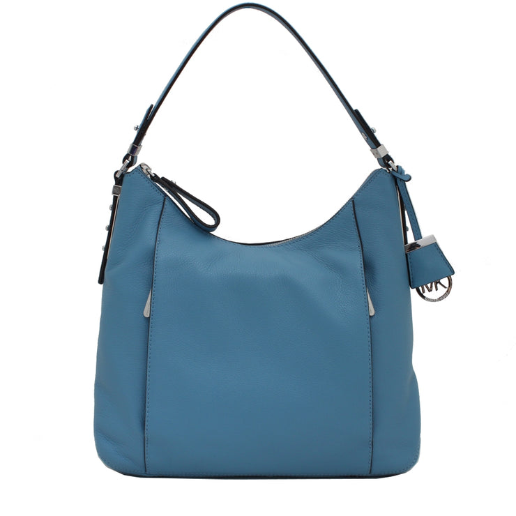 Michael Kors Bowery Large Leather Shoulder Bag- Sky