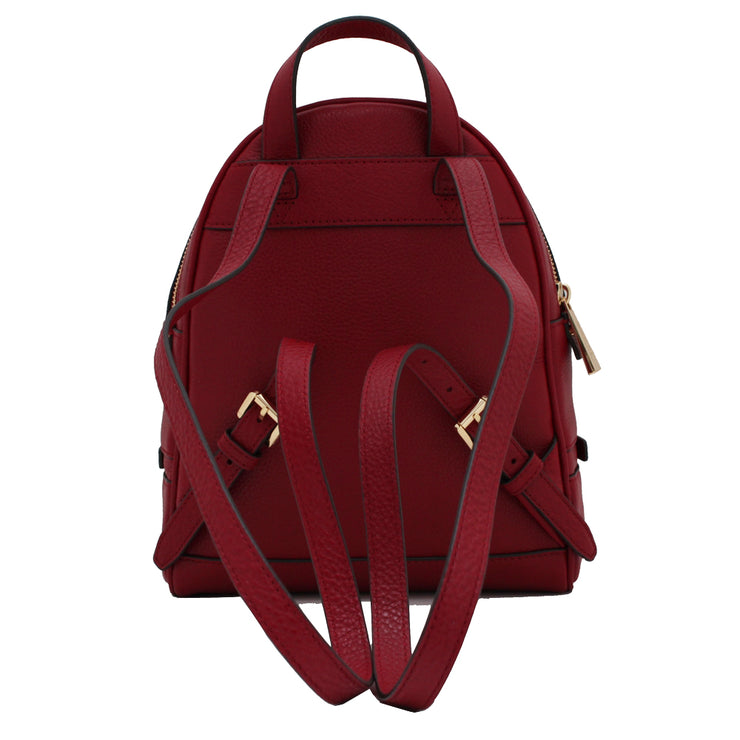 Michael Kors Rhea Zip Extra-Small Leather Back Pack Bag- Cherry