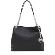 Michael Kors Jet Set Chain Large Leather Shoulder Tote Bag- Black