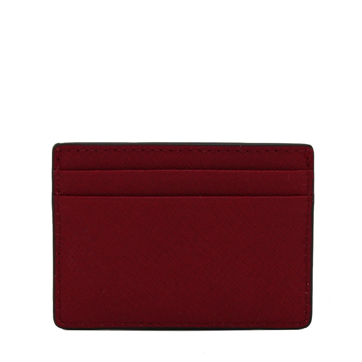 Michael Kors Jet Set Travel Saffiano Leather Card Case- Cherry