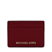 Michael Kors Jet Set Travel Saffiano Leather Card Case- Cherry