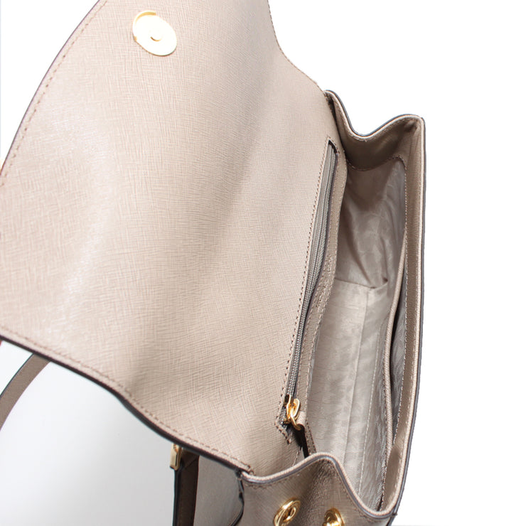 Michael Kors Ava Medium Saffiano Leather Satchel Bag- Dark Dune