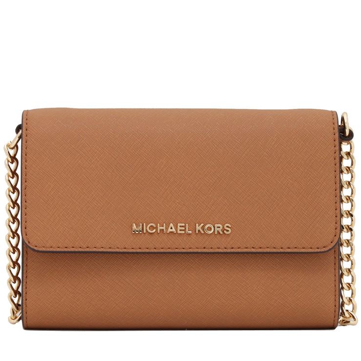 Michael Kors Jet Set Travel Saffiano Leather Large Smartphone Crossbody Bag- Acorn