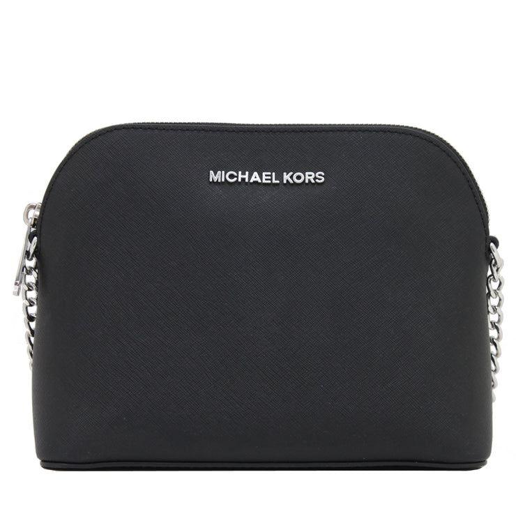 Michael Kors Cindy Large Dome Saffiano Leather Crossbody Bag- Black