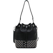 Michael Kors Dottie Large Studded Leather Bucket Bag- Black