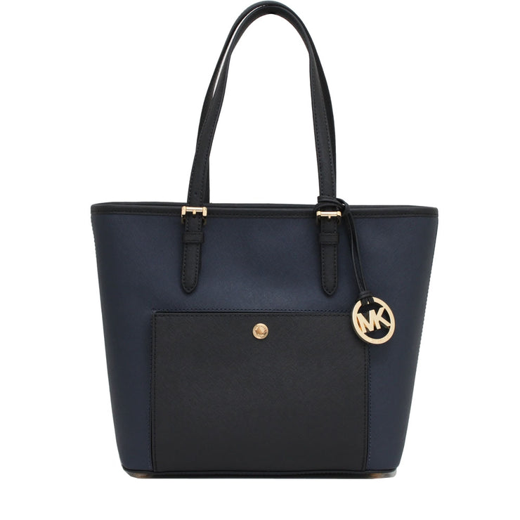 Michael Kors Jet Set Medium Top Zip Snap Pocket Tote, Handbags