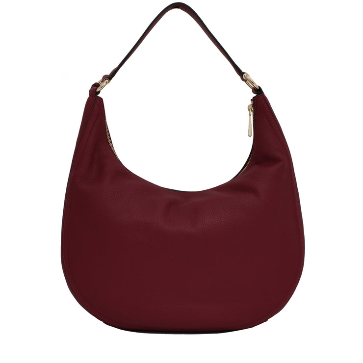 Michael Kors Lydia Leather Large Hobo Bag- Damson