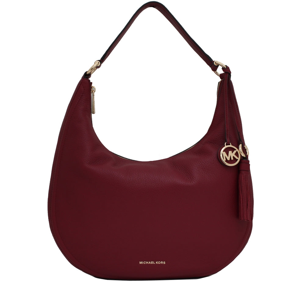 Michael Kors Lydia Leather Large Hobo Bag PinkOrchard