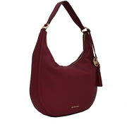 Michael Kors Lydia Leather Large Hobo Bag- Damson