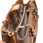 Michael Kors Cynthia Saffiano Leather Medium Satchel Bag- Acorn