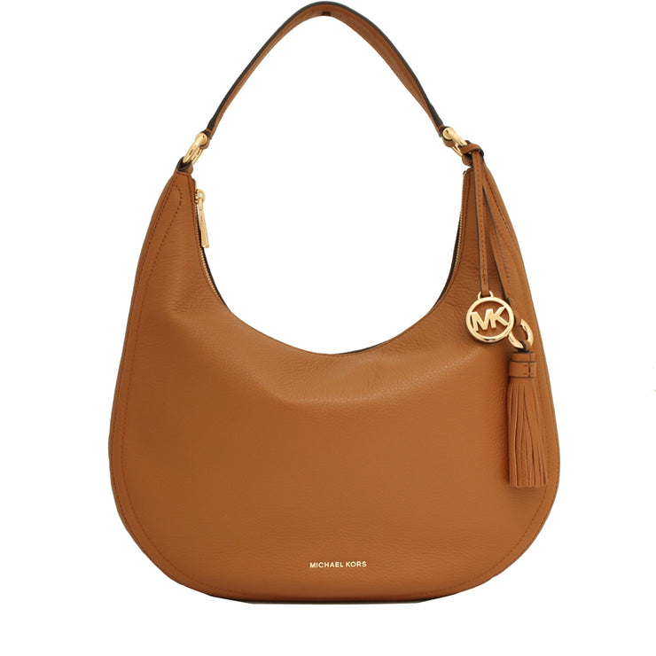 Michael Kors Lydia Leather Large Hobo Bag- Acorn