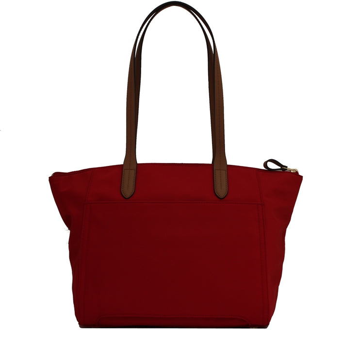 Michael Kors Kelsey Nylon Medium Top-Zip Tote Bag- Bright Red