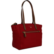 Michael Kors Kelsey Nylon Medium Top-Zip Tote Bag- Bright Red