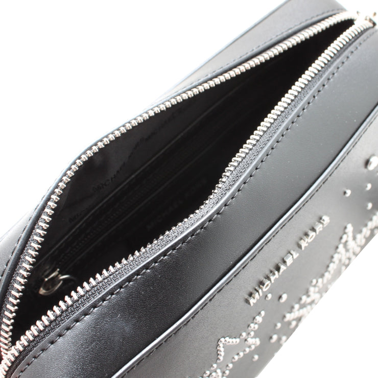 Michael Kors Ginny Medium Leather Camera Bag- Black