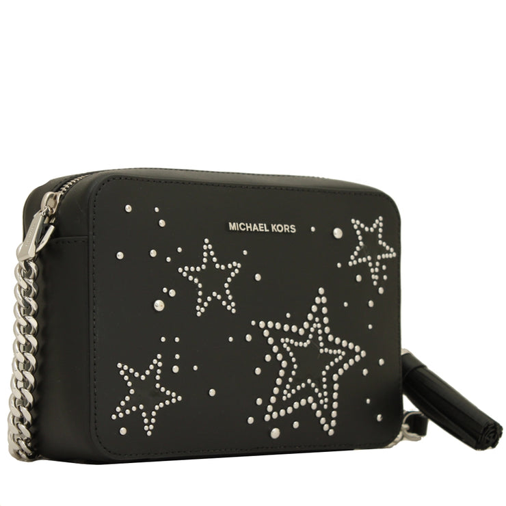 Michael Kors Ginny Medium Leather Camera Bag- Black