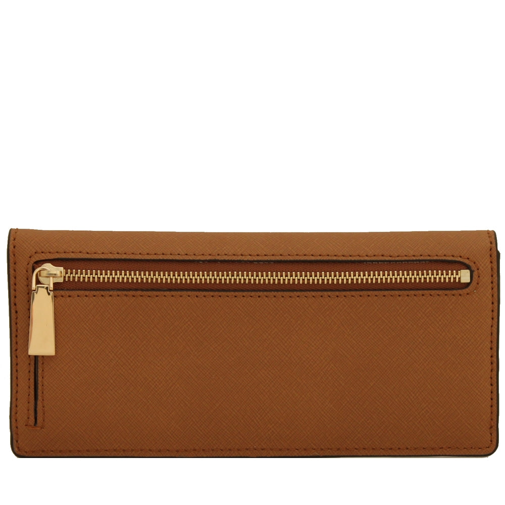Michael Kors Jet Set Travel Slim Saffiano Leather Flat Wallet PinkOrchard