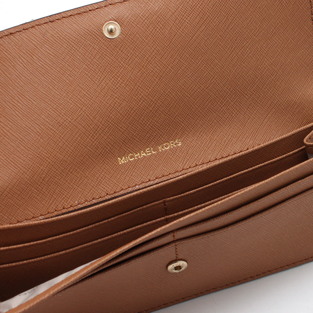 Michael Kors Jet Set Travel Slim Saffiano Leather Flat Wallet PinkOrchard