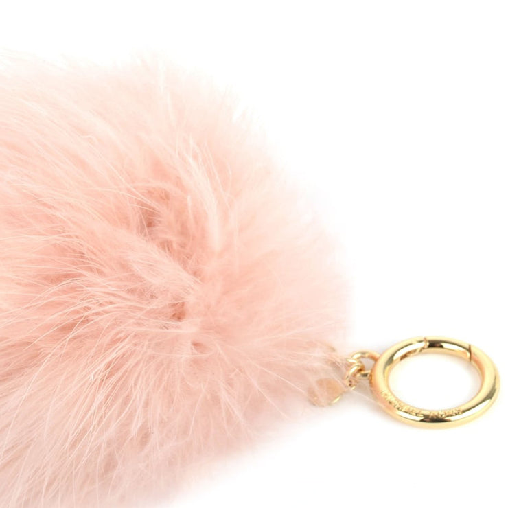 Michael Kors Large Round Feather Pom Pom Key Charm- Soft Pink