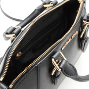 Michael Kors Ciara Saffiano Leather Medium Messenger Satchel Bag- Black