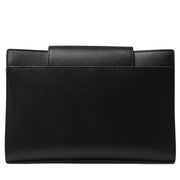 Michael Kors Large Crossgrain Leather Convertible Crossbody Clutch Bag- Black