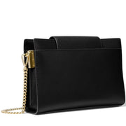 Michael Kors Large Crossgrain Leather Convertible Crossbody Clutch Bag- Black