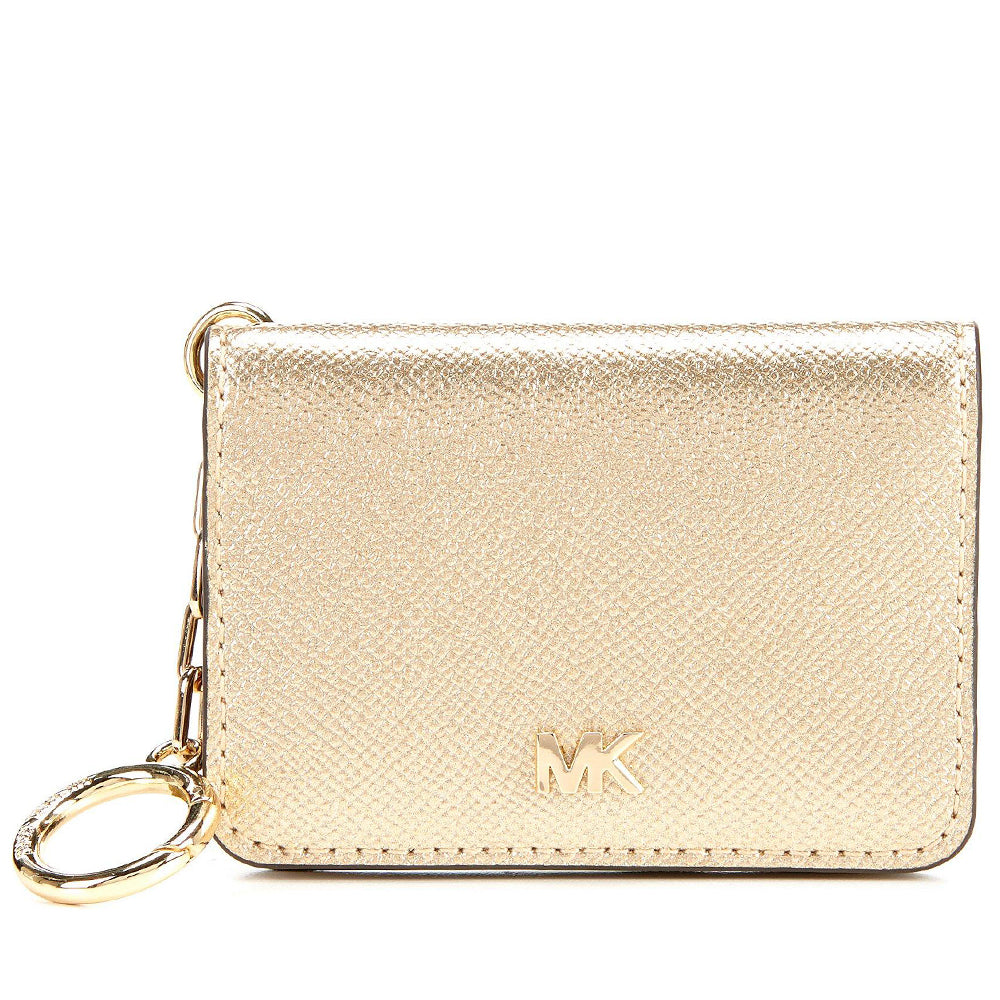 Michael Kors Leather Key Ring Card Holder in Pale Gold - Main Image