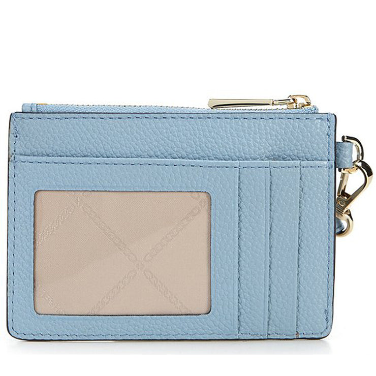 Michael Kors Leather Small Coin Purse- Key- Card Holder- Wristlet- Powder Blue