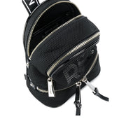 Michael Kors Rhea Zip Logo Convertible Messenger Backpack Bag- Black- Optic White