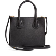 Michael Kors Mercer Medium Pebbled Leather Accordion Crossbody Bag- Black