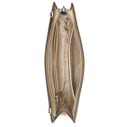 Michael Kors Jet Set Large Saffiano Leather Convertible Crossbody Clutch Bag- Pale Gold