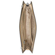Michael Kors Jet Set Large Saffiano Leather Convertible Crossbody Clutch Bag- Pale Gold