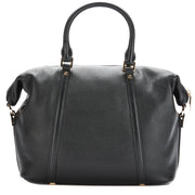 Michael Kors Bedford Legacy Medium Pebbled Leather Convertible Satchel Bag- Black