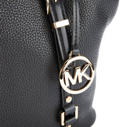 Michael Kors Bedford Legacy Medium Pebbled Leather Convertible Satchel Bag- Black