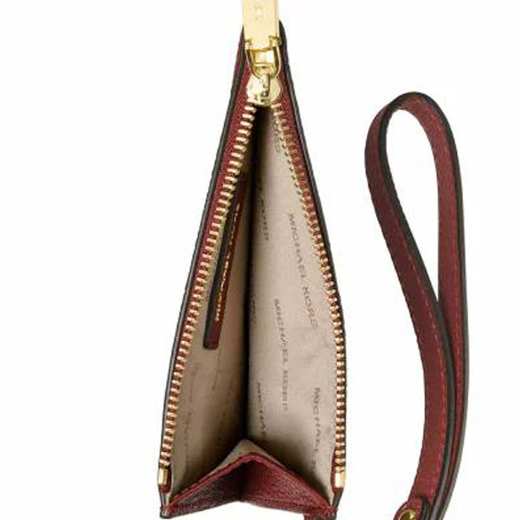 Michael Kors Mercer Leather Coin Purse/ Card Holder/ Wristlet- Brandy