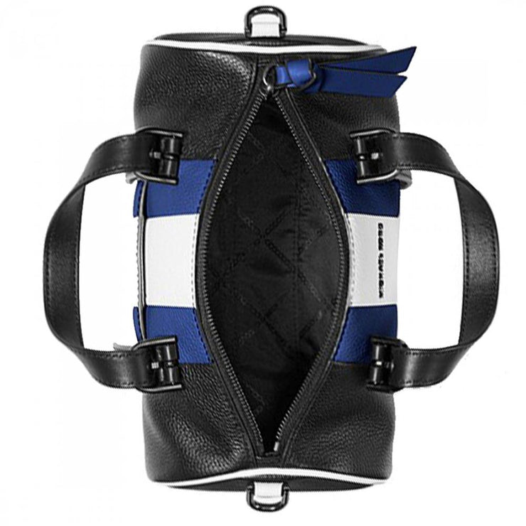 Michael Kors Stanton Medium Striped Pebbled Leather Barrel Bag- Sapphire Multi