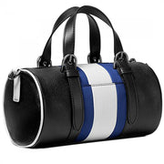 Michael Kors Stanton Medium Striped Pebbled Leather Barrel Bag- Sapphire Multi