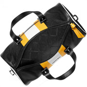 Michael Kors Stanton Medium Striped Pebbled Leather Barrel Bag- Sunflower Multi