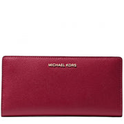 Michael Kors Large Two-Tone Crossgrain Leather Slim Wallet- Berry Multi